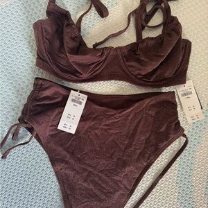 Shimmering Brown Bikini Set
